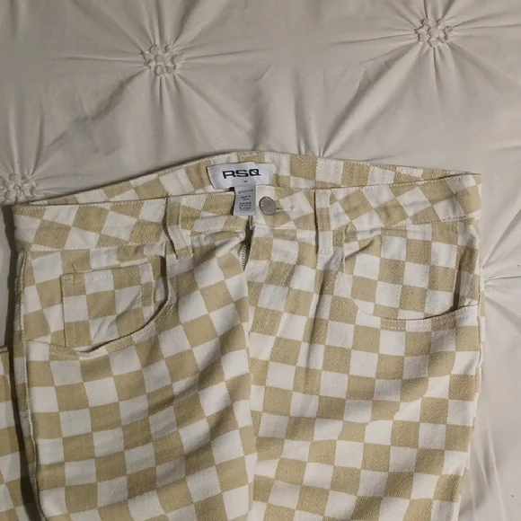 RSQ Cream and White Checkerboard Pants - Picture 3 of 4